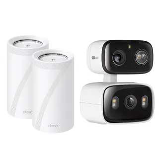 【TP-Link】攝影機組★Deco BE68(2-pack) Mesh路由器/分享器+Tapo C246D監視器IP CAM