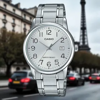 【CASIO 卡西歐】MTP-V002D-7B 簡約設計 日期顯示 中型指針錶(經典潮流 錶徑約3.7公分)