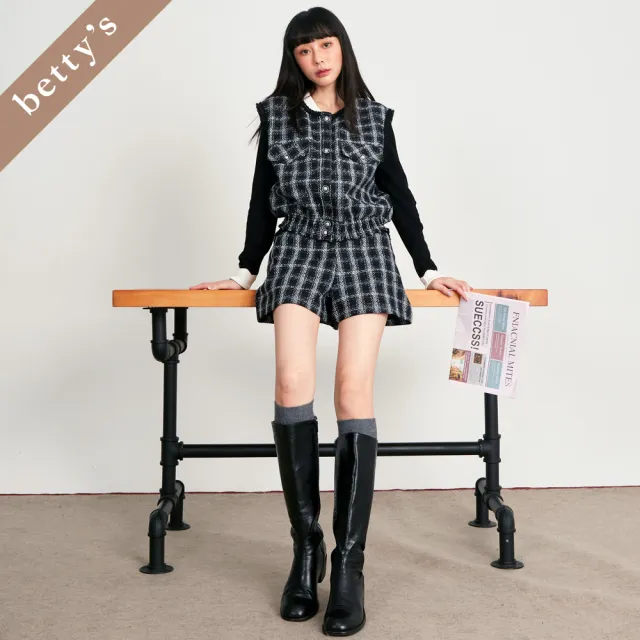 【betty’s 貝蒂思】出清品  小香風多彩織紋短褲(黑色)