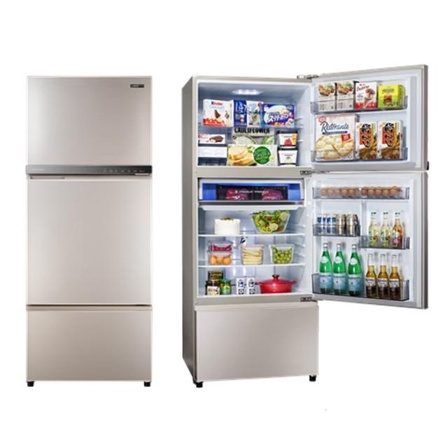 【SAMPO 聲寶】605公升一級星美滿極光鈦旗艦變頻系列玻璃三門冰箱SR-F61DV-Y7(含拆箱定位+舊機回收)