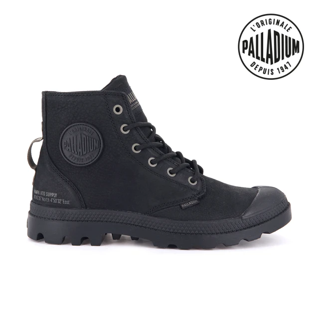 【Palladium】PAMPA HI SUPPLY LTH皮革輪胎高筒靴/休閒鞋-男鞋/女鞋-黑(77963-001-M)