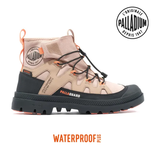 【Palladium】PAMPA LITE+ XPLOR WP+再生科技輕量橘標防水鞋/休閒鞋-男鞋/女鞋-奶茶/黑(74383-235-M)