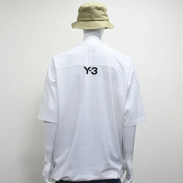 【Y-3 山本耀司】Y-3 下擺抽繩三條紋短袖T恤(男款/白)