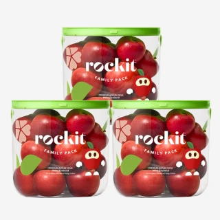 【FruitGo 馥果】紐西蘭Rockit樂淇蘋果小家庭號歡樂分享桶x3桶-箱出(10-12顆約586g/桶)中秋送禮