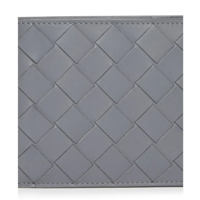 【BOTTEGA VENETA 寶緹嘉】BV Intrecciato Bifold 牛皮 經典編織 短夾 卡夾 皮夾 灰色 743211