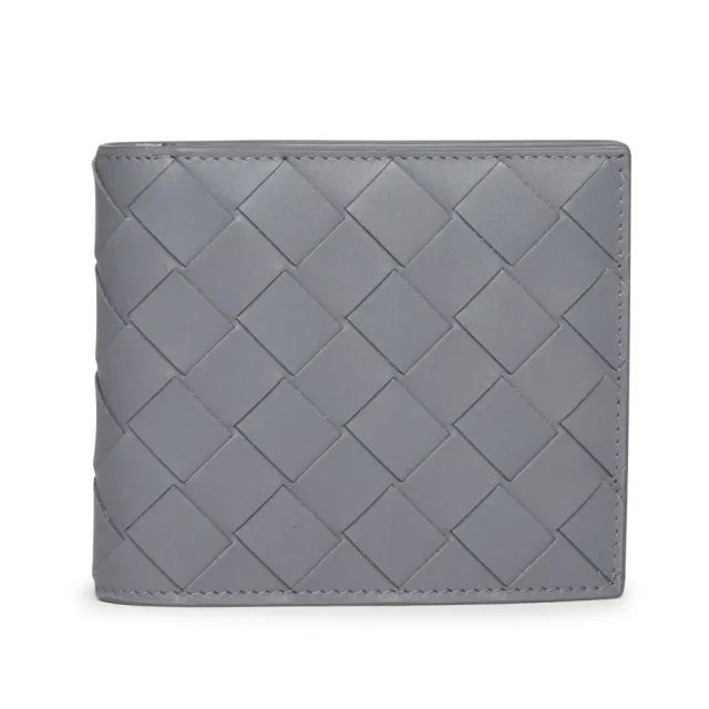 【BOTTEGA VENETA 寶緹嘉】BV Intrecciato Bifold 牛皮 經典編織 短夾 卡夾 皮夾 灰色 743211