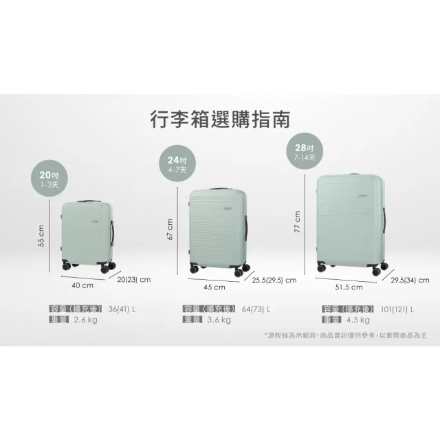 【AMERICAN TOURISTER 美國旅行者】24吋 NOVASTREAM 可擴充大容量輕量PC防盜拉鍊行李箱/旅行箱(多色可選)