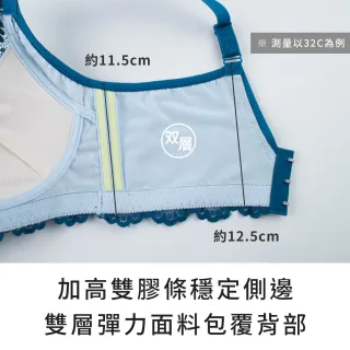【玉如阿姨】晝夜精靈內衣。冠軍無鋼圈深V自然顯胸 台灣製※0515寶藍(A.B.C罩 無鋼圈 水滴型 透氣)