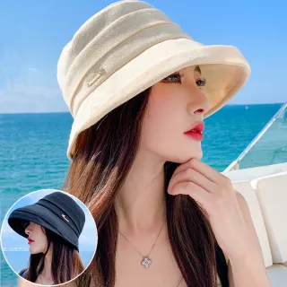 【Seoul Show 首爾秀】輕量和紙麻網漁夫帽赫本風百搭捲邊棒球帽四季防曬遮陽帽(防曬遮陽)