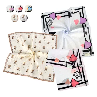 【DAKS】x LANVIN 日本製純綿方帕巾二件組(多組任選)