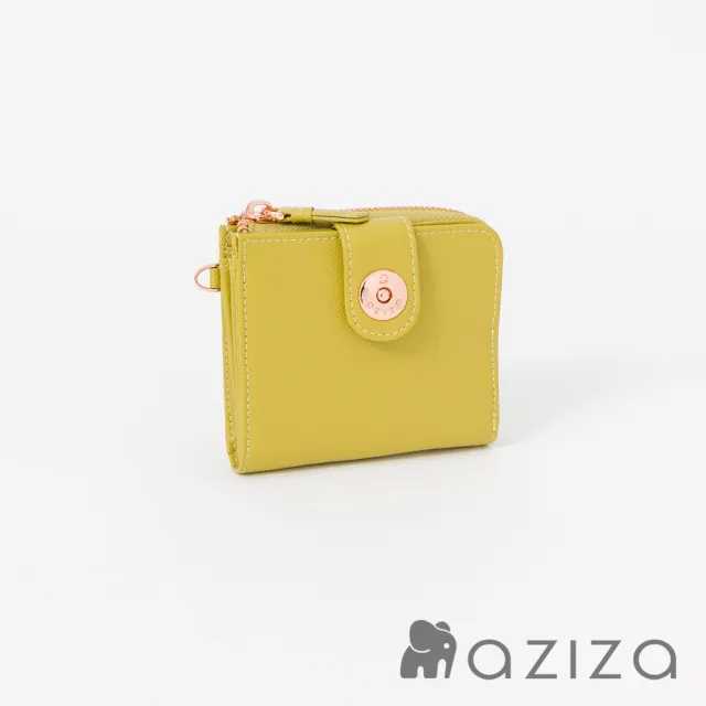 【aziza】OLA拉鍊簡式短夾(新芽綠/絕版出清品下殺/送禮首選/實用配件)