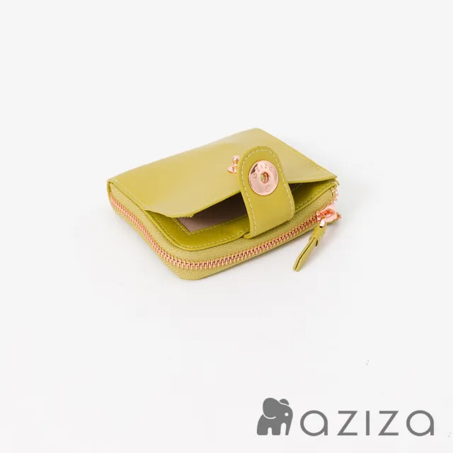 【aziza】OLA拉鍊簡式短夾(新芽綠/絕版出清品下殺/送禮首選/實用配件)