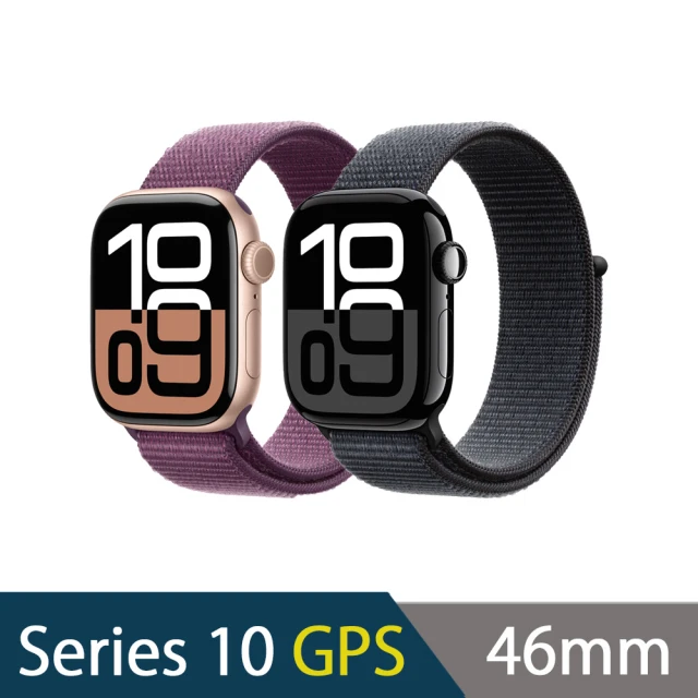 【Apple】Apple Watch S10 GPS 46mm(鋁金屬錶殼搭配運動型錶環)
