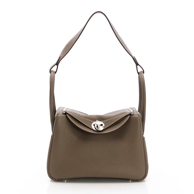 【Hermes 愛馬仕】Lindy 26 側肩包(象灰/銀扣)