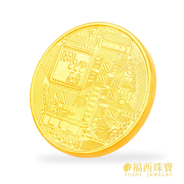 【福西珠寶】黃金擺件 比特幣擺件 超大顆純金金幣 (金重1.57錢正負0.03錢)