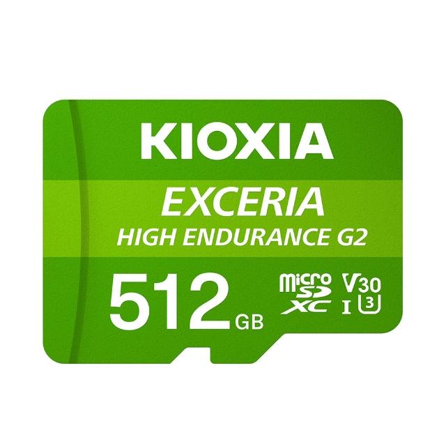【KIOXIA  鎧俠】EXCERIA HIGH ENDURANCE G2 MicroSDXC UHS-I U3/V30/A1 512GB 記憶卡