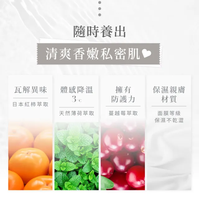 【Relove 官方直營】30秒私密肌弱酸清潔濕紙巾 任選5包(10+5抽/包 私密清潔 無涼/涼感玫瑰)