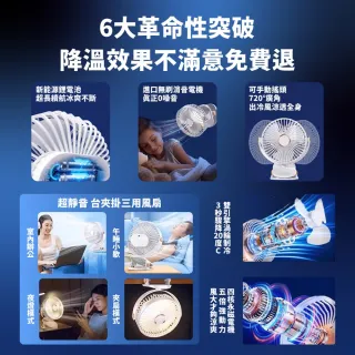 《2026新款》USB靜音夾式小風扇 深藍!｜超長續航｜車用便攜(桌邊｜小風扇｜夾式風扇)