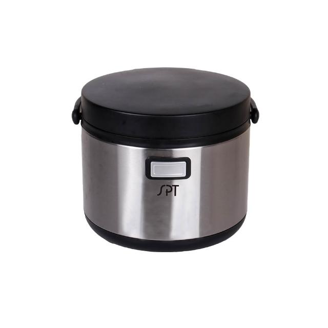  尚朋堂 SP-S955 4.6L 不鏽鋼燜燒鍋，採用優質不鏽鋼材質製作，耐用不易生鏽，適合燜燒各種料理。鍋身尺寸約29.8×22.8×28cm，容量達4.6L，重量僅2.3kg，方便操作。配有提把設計，銀色系外觀簡約大方。限手洗保養，產自中國，包含說明/保證書。保固期內僅限新品瑕疵退換，維修需送至指定站點。完美適用於家庭廚房，輕鬆燜煮美味佳餚，提升烹飪樂趣！ 