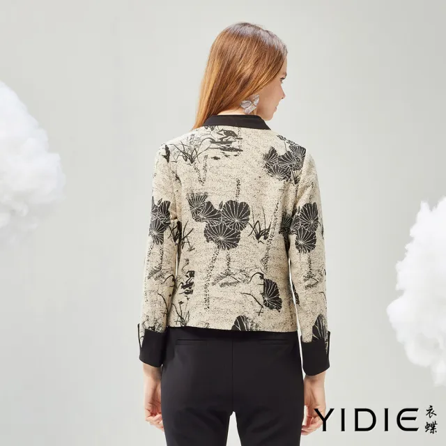 【YIDIE】中國風造型綁結長袖外套-米