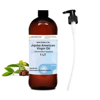 【NEW DIRECTIONS】美國初榨荷荷芭油1000ml+按壓頭1入組(澳洲原裝進口-新方向按摩油保濕油基礎油基底油)