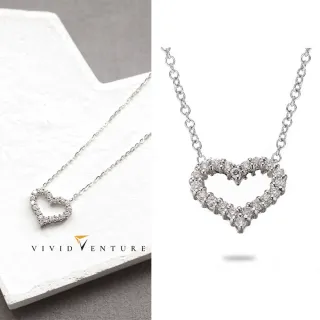 【Vividventure 亞帝芬奇】35分 天然鑽石 真鑽 項鍊 天使心(14K金台+14K金鍊)