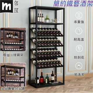 【名至】簡約鐵藝酒架 80*35*180公分 防撞酒架(酒櫃 酒莊展示櫃 紅酒架 收納櫃 預購15天)