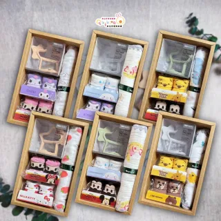 【Qbibiya】聰慧小禮盒多款-固齒器+寶寶襪+紗布巾(滿月禮盒彌月禮盒新生兒生日禮物)