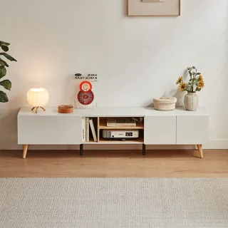 【hoi! 好好生活】Linsy簡約雙色收納電視櫃1.8M 原木+灰色