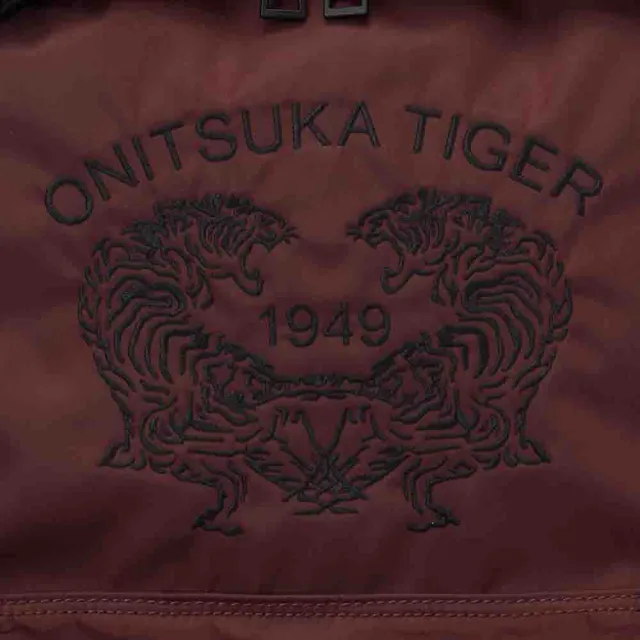 【Onitsuka Tiger】鬼塚虎 酒紅色雙虎刺繡後背包 (3183B204-600)