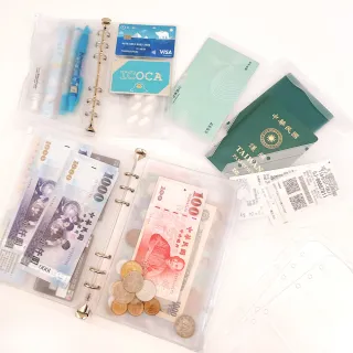 【365DAYS】A5 A6活頁夾外殼 記帳本 活頁收納袋 理財收納本 鈔票收納 存摺收納(鈔票收納 理財本 出國收納)