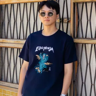 【EDWIN】江戶勝 男裝 忍者系列 伊賀忍者印花短袖T恤(丈青色)
