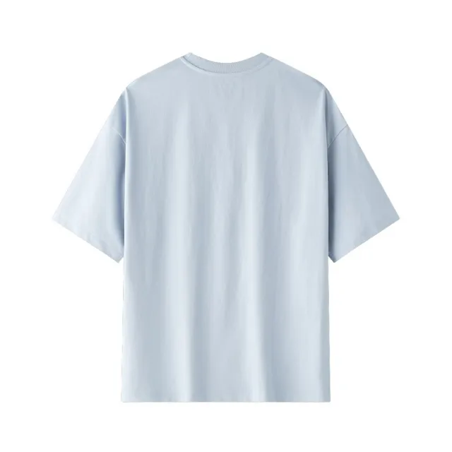 【JNICE 久奈司】休閒羽球小蜜蜂落肩TEE T-shirt T恤 潮T(淺藍)