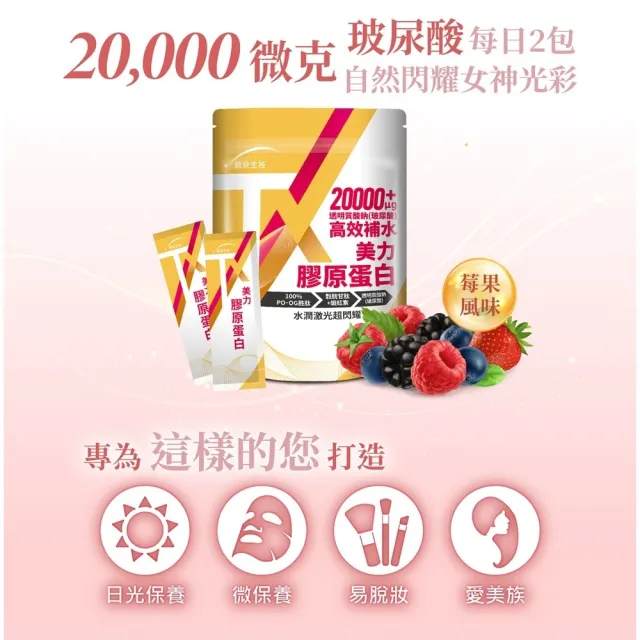 【統欣生物科技】TX美力膠原蛋白粉X3袋(14包/袋  PO-OG二肽 穀胱甘肽 蝦紅素)