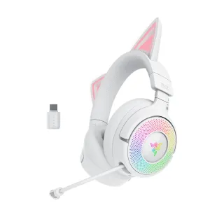 【Razer 雷蛇】北海巨妖 Kraken Kitty V3 Pro 無線電競耳麥 - 白色