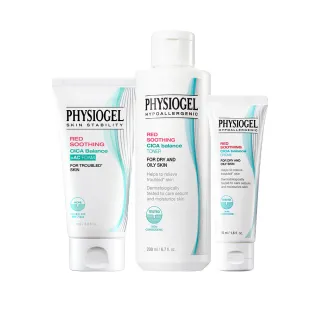 【PHYSIOGEL 潔美淨】CICA人氣商品自由配(潔顏乳120g、調理液200ml、調理霜50g)