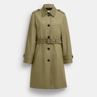 【COACH】蔻馳官方直營 經典 SIGNATURE 滾邊風衣(CAB97)