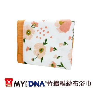 【MY+DNA 熊本部】竹纖維紗布浴巾 花朵印花 AA597-01-16(嬰兒浴巾 蓋毯 抱被  台灣製)