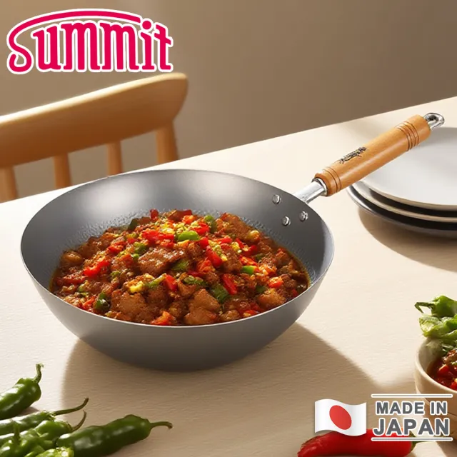【Summit】日本製窒化鐵鍋/單柄北京炒鍋(30cm)