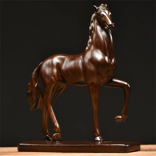超微米】黑檀木雕馬擺件馬到成功木雕開業禮品仿古擺件(開業禮品仿古