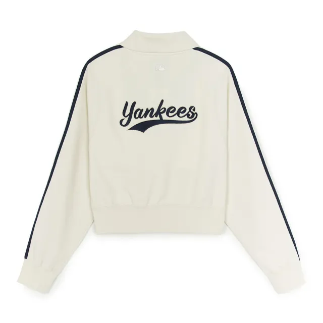 【MLB】抗UV女版半拉鍊長袖大學T Varsity系列 紐約洋基隊(3FMTV1354-50CRS)