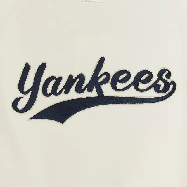 【MLB】抗UV女版半拉鍊長袖大學T Varsity系列 紐約洋基隊(3FMTV1354-50CRS)