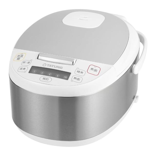  TATUNG 大同 TRC-06REC 電子鍋專為6人家庭設計，採用多層複合金內鍋確保米飯煮得均勻綿軟，容量充足適合日常煮飯。白色系簡約外觀，尺寸長205 x 寬264 x 高345mm，110V/60Hz電壓，消耗功率1300~1400W，中國製造並透過BSMI R31001認證，提供1年保固，是家用電子鍋的理想選擇。 