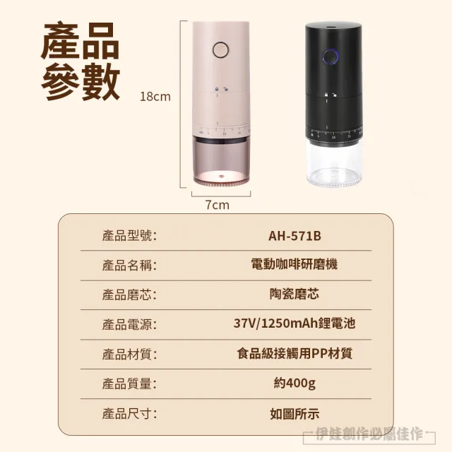 【IDREES 伊德萊斯】多功能全自動咖啡磨豆機 家用小型咖啡豆研磨機 磨豆器(隨行咖啡機 交換禮物)