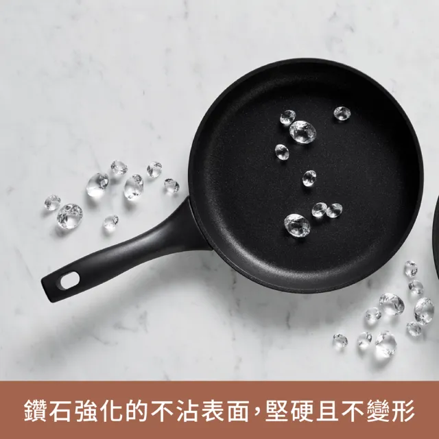 【MEYER 美亞】ESSTEELE意帝斯 皇室級鑽石不沾鍋 24cm平底鍋(IH/電磁爐適用)