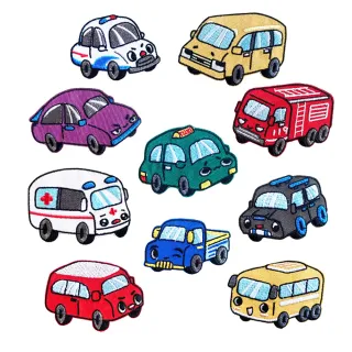 【QOQ】汽車貼布 刺繡貼布/可愛卡通小汽車圖樣刺繡貼布 DIY材料 衣物補丁 熱熔膠款(10款任選)