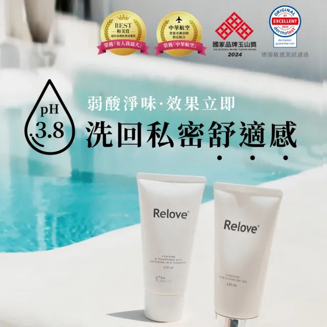【Relove 官方直營】胺基酸私密潔淨凝露120ml+30ml(獨家德國進口益生元胺基酸  不含SLS SLES 嫩洗肌膚)