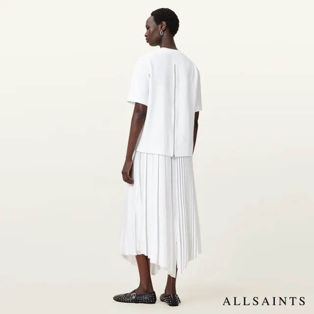 【ALLSAINTS】JAX 兩件式T恤拉鍊罩衫洋裝-白 W326DB(常規版型)