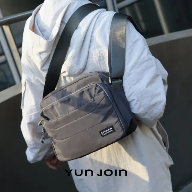 【YUN JOIN】雙11 Tech橫式多層斜跨包(輕量防潑水 多隔層收納 側背包/斜背包 男女適用)