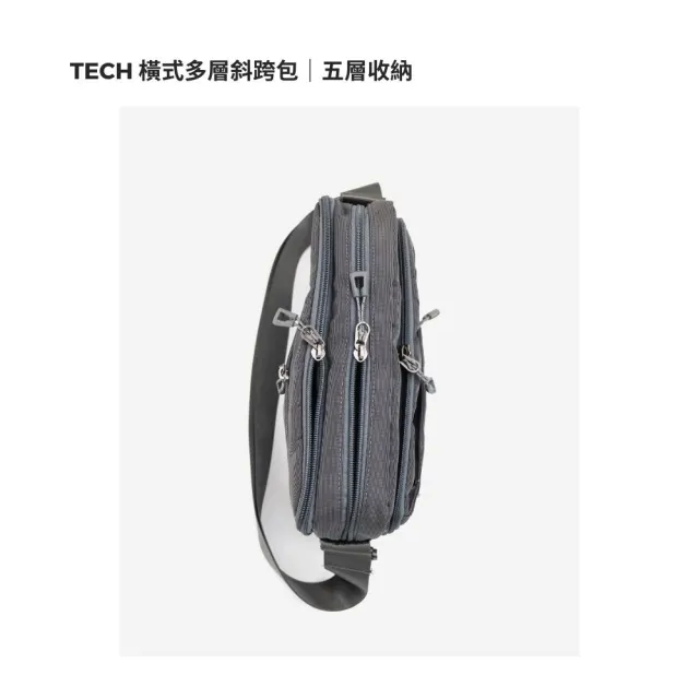 【YUN JOIN】雙11 Tech橫式多層斜跨包(輕量防潑水 多隔層收納 側背包/斜背包 男女適用)